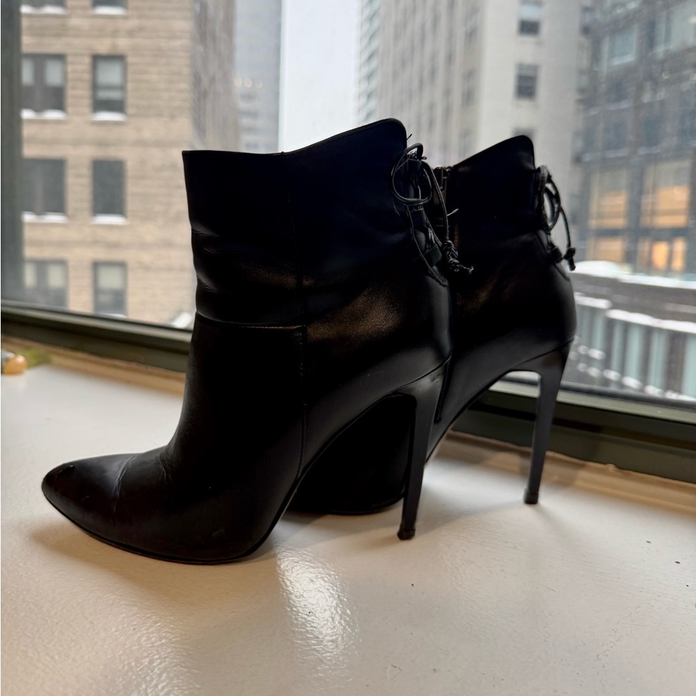 French Connection Black Leather Ankle Booties – Size 7 - Picture 6 of 9
